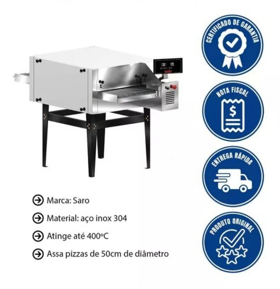 Forno Esteira Industrial para Pizza 50cm Saro a Gás GLP FEI50GLP