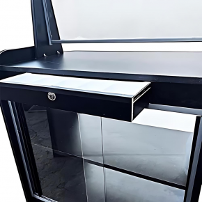 Balcão Caixa Vitrine Expositora Neutra 75cm Ormifrio Black Toop MCT 075