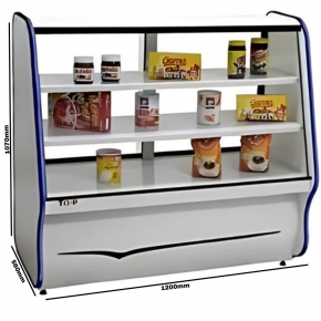 Balcão Vitrine Seco Ormifrio BVT 120 1,20m Branco para Padaria e Confeitaria